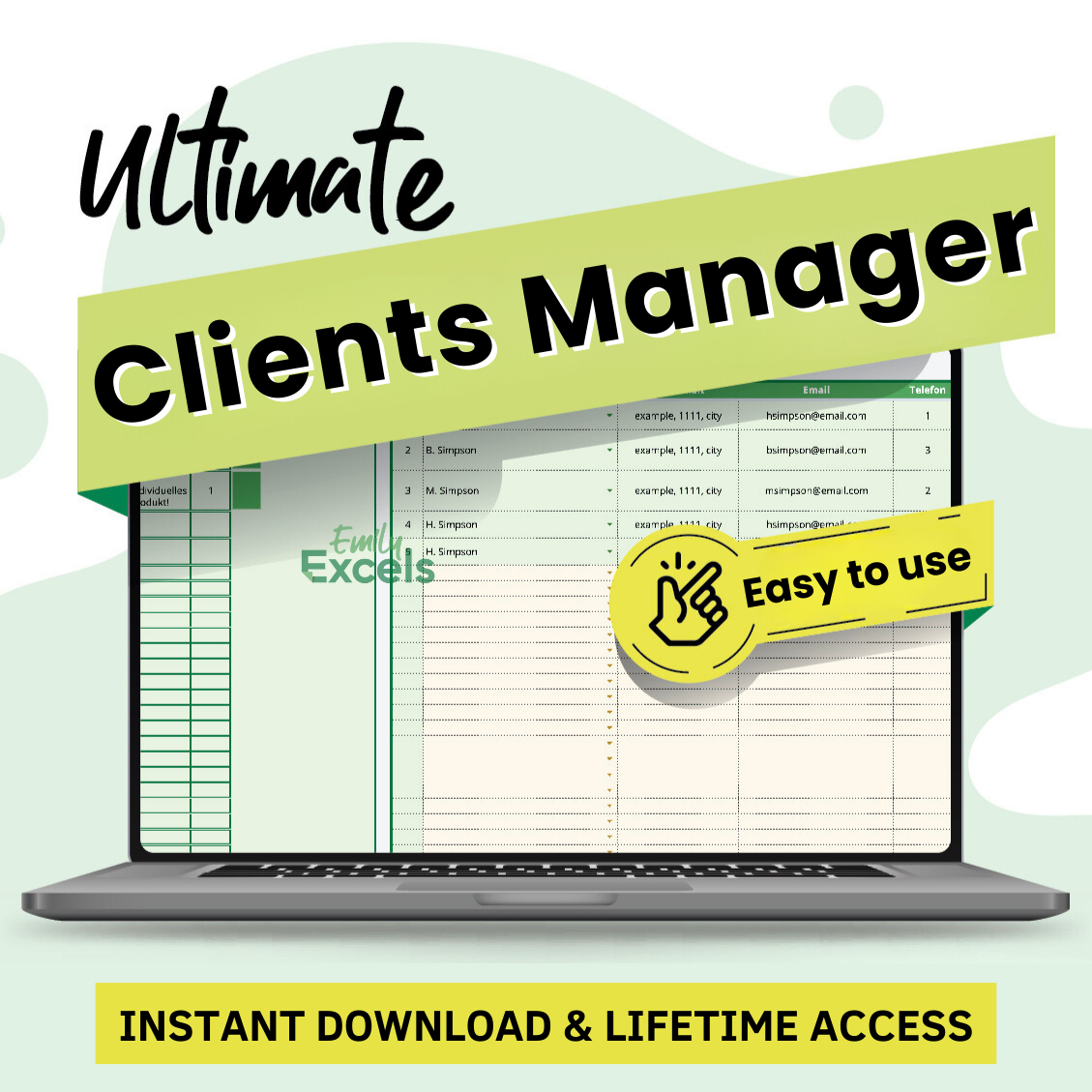 Ultimate Client Manager Spreadsheet - Easy to use & lifetime access