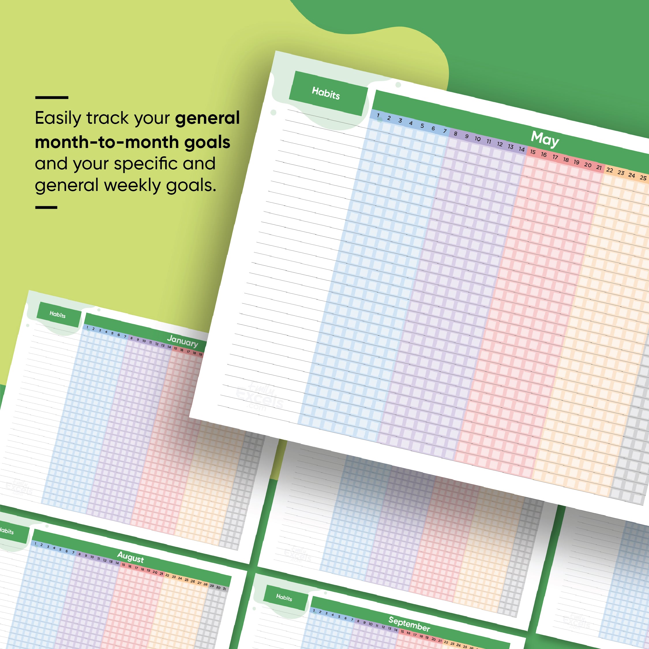 The Ultimate Printable Habit Tracker Includes 23 Pages Emily Excels