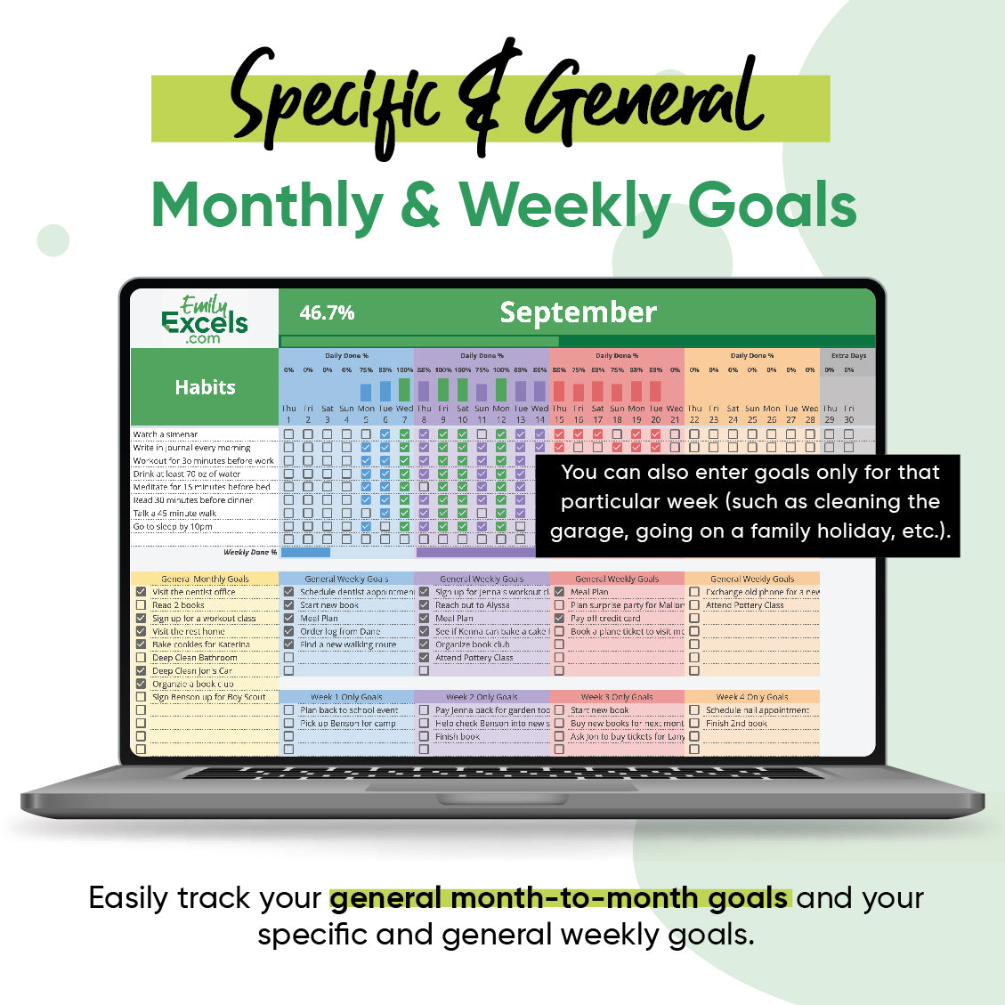 Ultimate Habit Tracker Spreadsheet Premium Quality Tracker Emily Excels