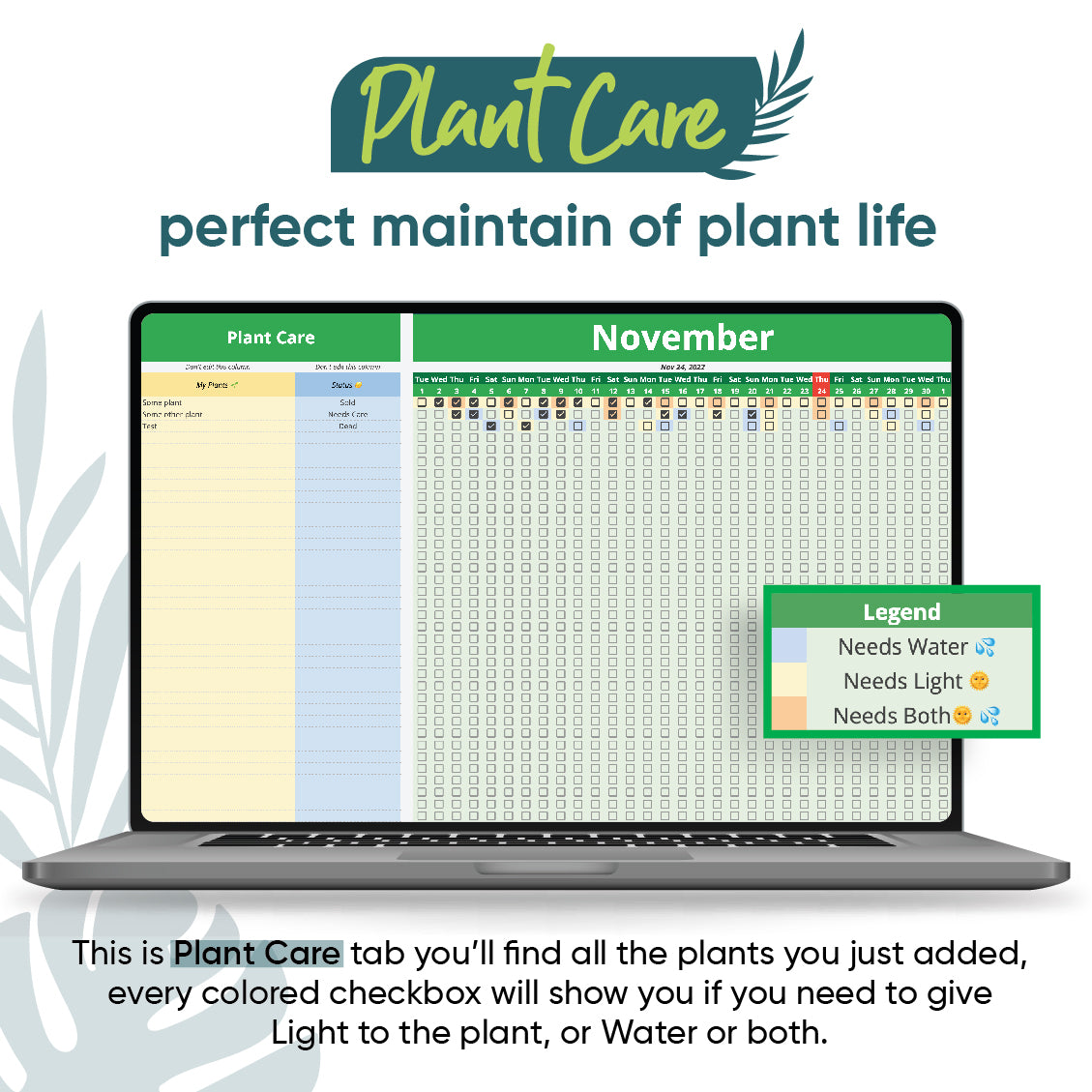 Ultimate Plant Care & health Tracker Spreadsheet